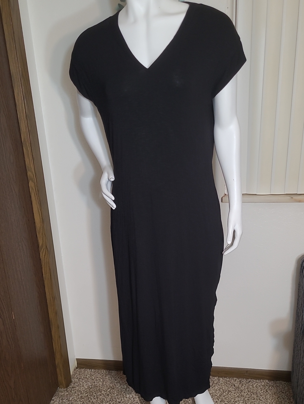 White House Black Market Black V-Neck Maxi Dress